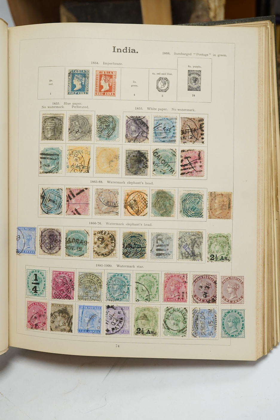 Three Edwardian and later stamp albums, The Grafton Stamp Album, containing a good selection of British stamps from 1841 to 1978, including Two Pence blue, 1840s/50s Penny Reds, Victoria Army Official, a substantial run